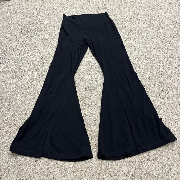 Aerie Offline Real Me Extra Flare Leggings Sz L Black High Rise Active Lounge - Picture 1 of 6